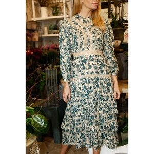 Anna Cate Virginia Midi Blue Floral Tiered‎ Dress
NWoT